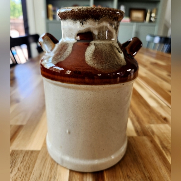 Vintage Stoneware Milk Crock - Utensil Holder, Decorative Jar, Kitchen Decor - Picture 5 of 8